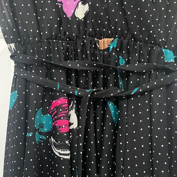 Vintage Black Floral Women's Dress - Picture 4 of 12